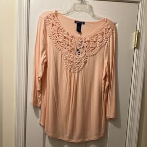 Pink Architect lace trim M top